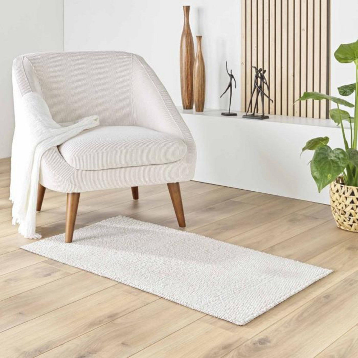 Paris Prix Tapis Déco Bouclette  Lisaia  60x110cm Naturel