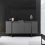 Voir la diapositive 2 : CONCEPT USINE Buffet design noir 4 portes BORAS