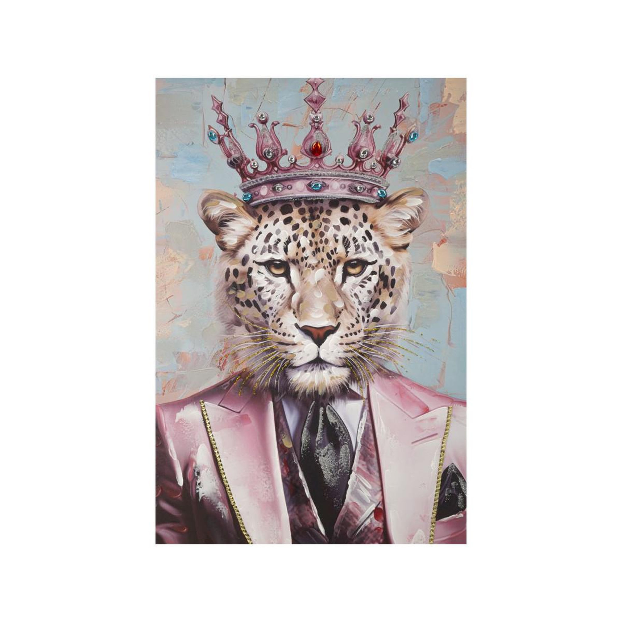 Voir la diapositive 2 : Paris Prix Tableau Imprimé Déco  Léopard  82x122cm Multicolore