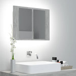 VIDAXL Armoire de salle de bain a miroir LED Gris beton Acrylique