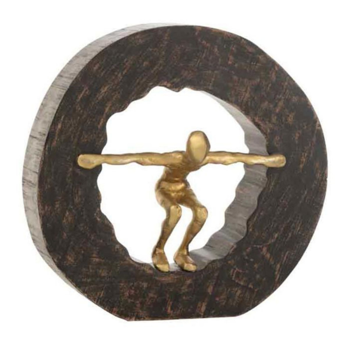 Paris Prix Statuette Déco  Personnage Force  27cm Noir & Or