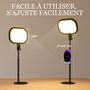 Voir la diapositive 6 : HOMCOM Lampe de bureau LED lampe de table dimmable 5 modes de couleur réglable port USB timer support téléphone noir