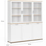 Voir la diapositive 5 : ID MARKET Buffet vaisselier 160 cm VITO meuble de cuisine 6 portes blanc et bois