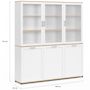 Voir la diapositive 5 : ID MARKET Buffet vaisselier 160 cm VITO meuble de cuisine 6 portes blanc et bois