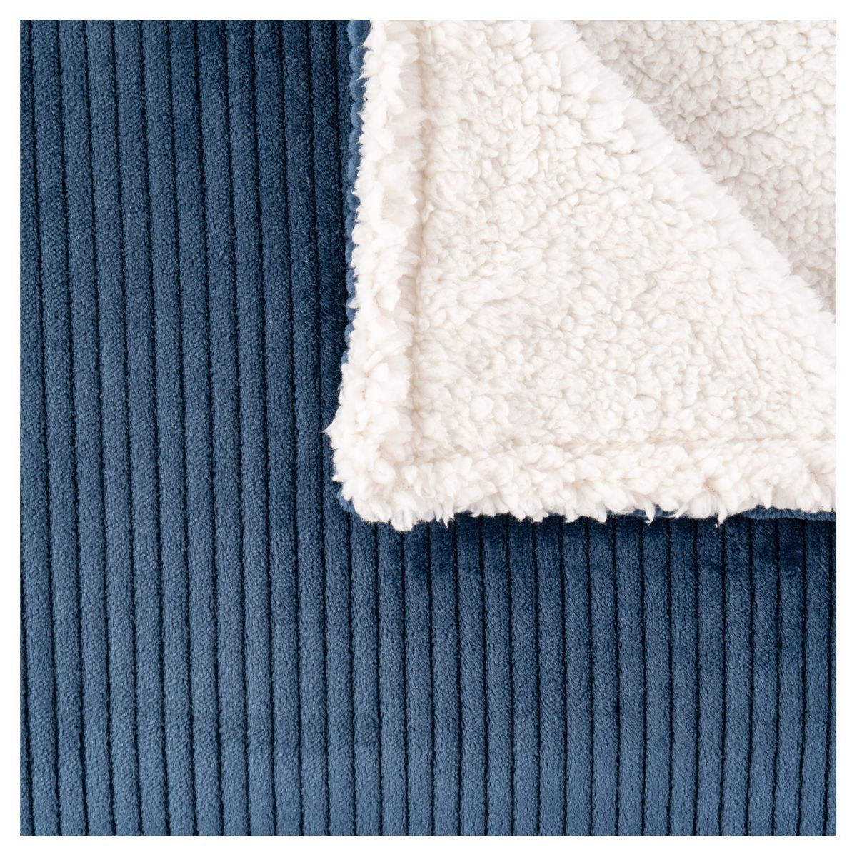 ACTUEL Plaid effet velours côtelé double face Flanelle /sherpa 