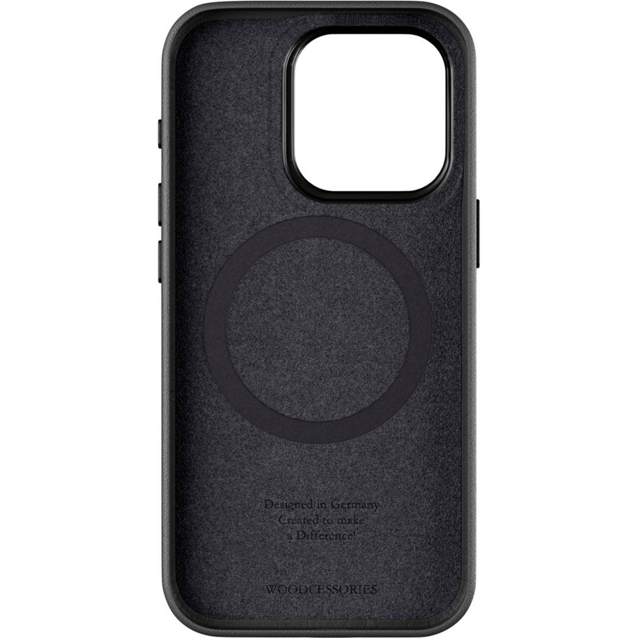 Voir la diapositive 4 : WOODCESSORIES Coque iPhone 15 Pro Cuir noir