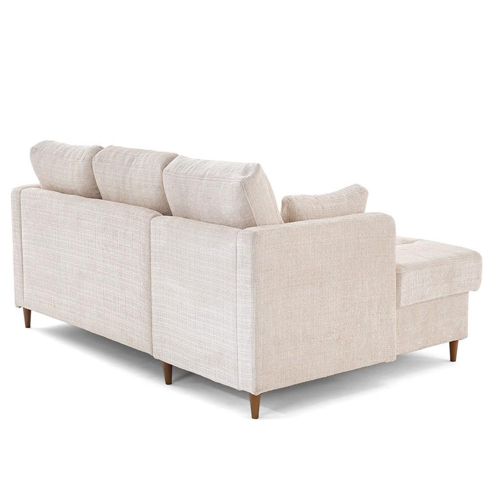 Voir la diapositive 5 : BEST MOBILIER Anna - canapé d'angle gauche 4 places convertible avec coffre en velours texturé