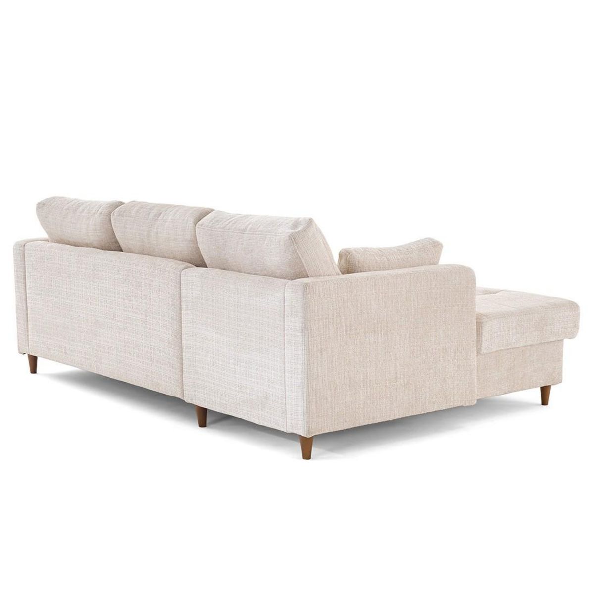 LISA DESIGN Anna - canapé d'angle gauche 4 places convertible avec coffre en velours texturé