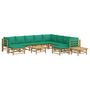 Voir la diapositive 3 : VIDAXL Salon de jardin 12 pcs avec coussins vert bambou