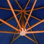 VIDAXL Parasol suspendu avec mat Bleu azure 3,5x2,9 m Bois de sapin