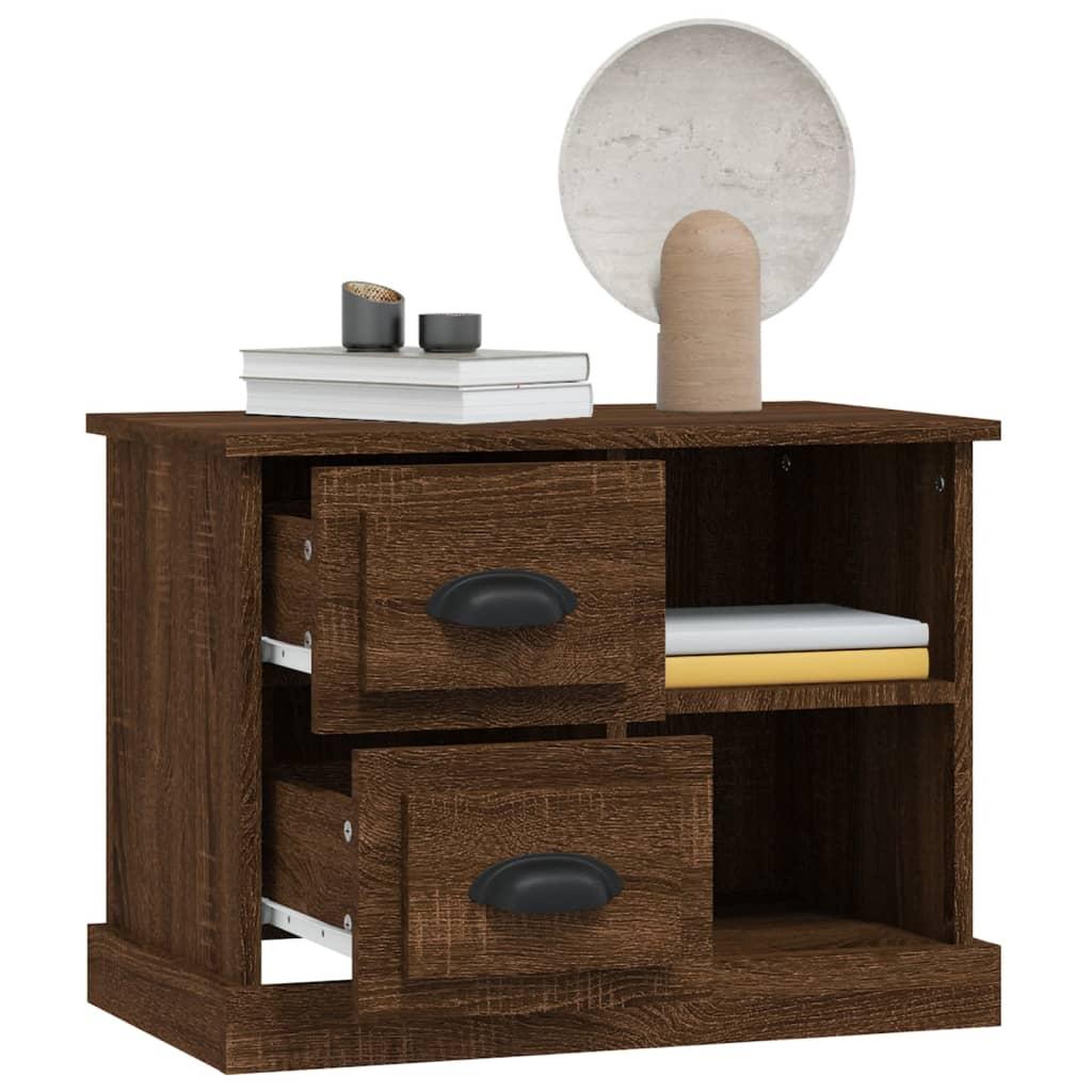 Voir la diapositive 5 : VIDAXL Table de chevet chene marron 60x35,5x45 cm