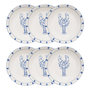 Voir la diapositive 2 : SECRET DE GOURMET Lot de 6 Assiettes Creuses  Océania  20cm Bleu