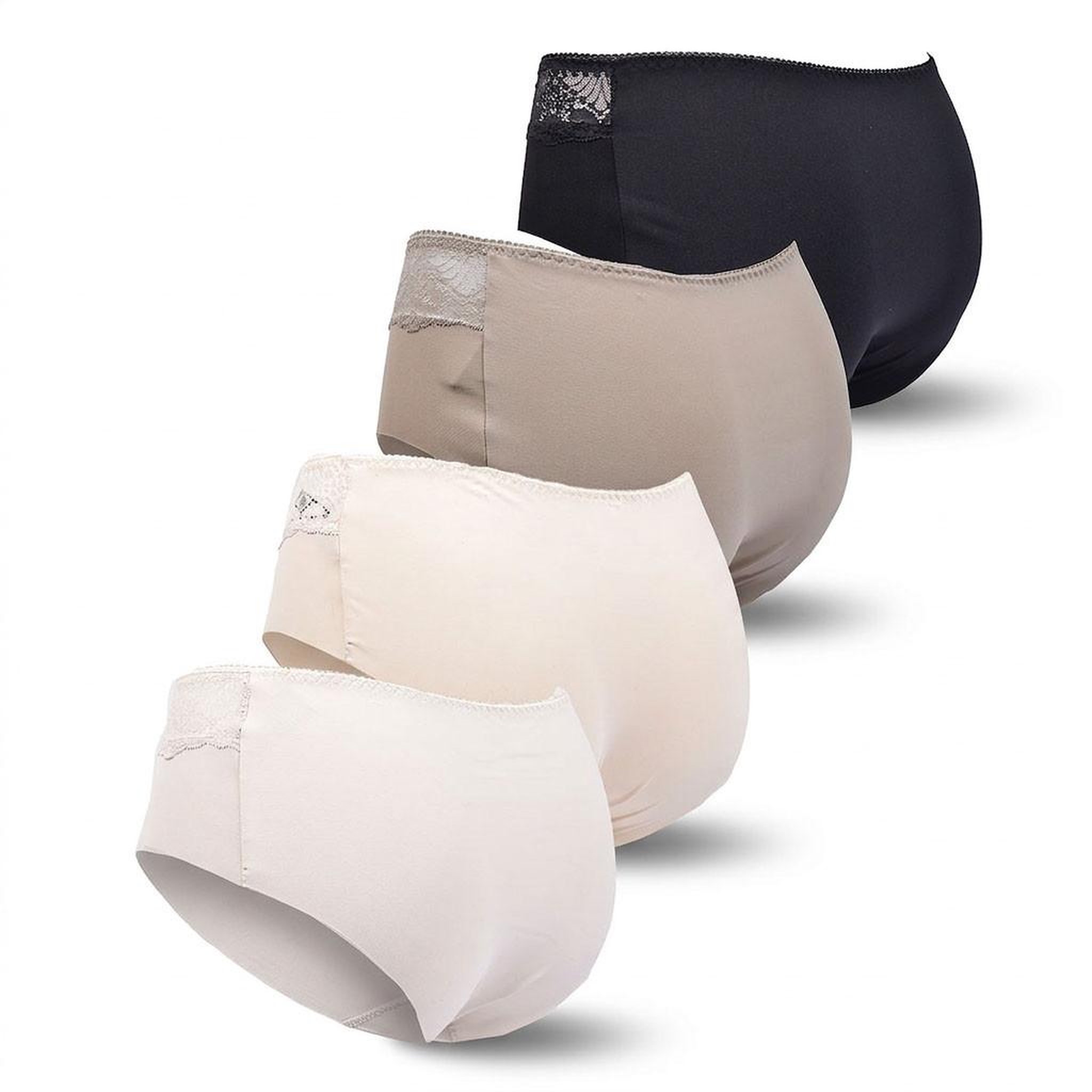 Voir la diapositive 3 : OZABI OZABI Pack de Culottes Femme Gainantes Dentelle Invisible – Lot de 4