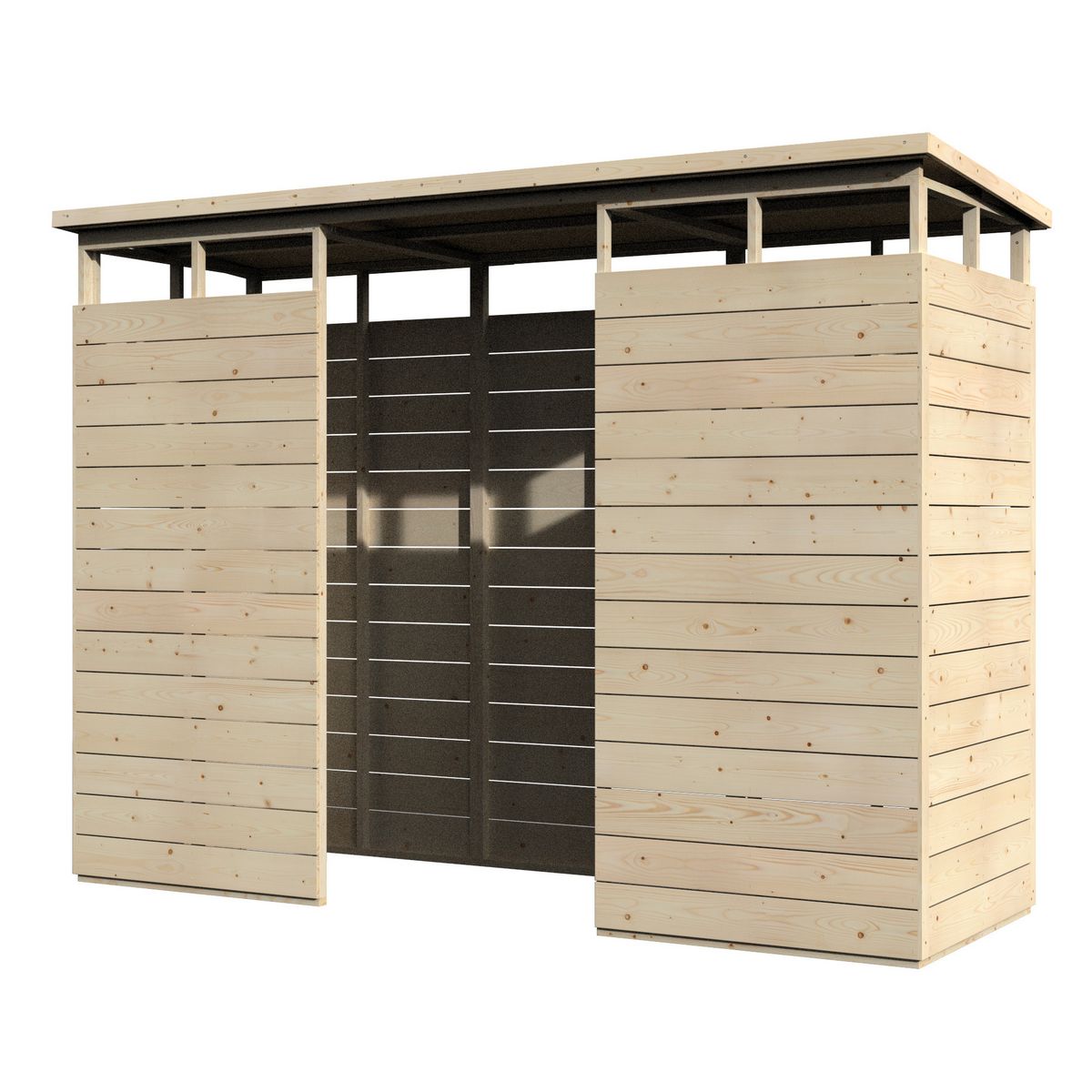 DECOR ET JARDIN Rangement multifonction de jardin - Bois - 272,7x108,8x204,2 cm - IN OUT 3