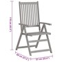 Voir la diapositive 6 : VIDAXL Chaises inclinables de jardin lot de 2 et coussins Bois acacia