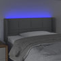 Voir la diapositive 4 : VIDAXL Tete de lit a LED Gris clair 93x16x78/88 cm Tissu