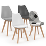 Voir la diapositive 1 : ID MARKET Lot de 4 chaises scandinaves SARA gris foncé,  blanc, noir et patchworks noirs, gris et blancs