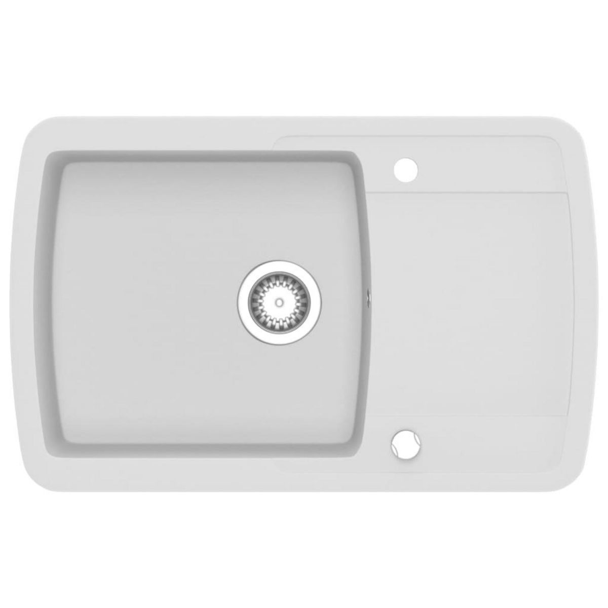 VIDAXL Evier de cuisine Granit Seul lavabo Blanc