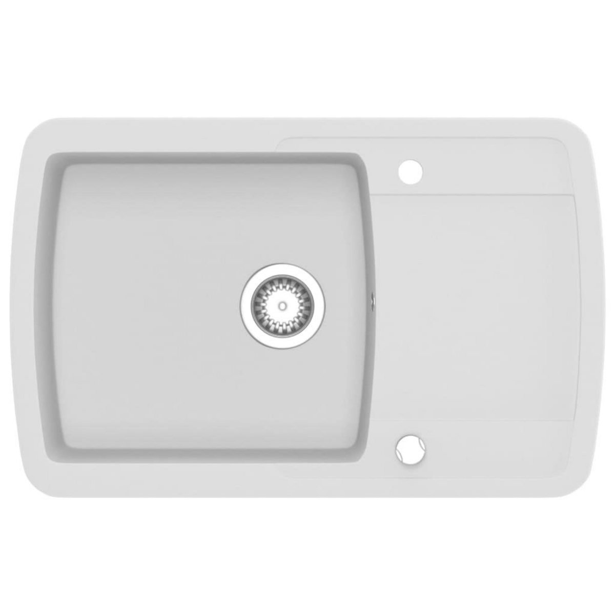 VIDAXL Evier de cuisine Granit Seul lavabo Blanc