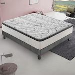 ILOVESLEEP Matelas Mousse DELUXE - Epaisseur 20 Cm - Réversible - Côté Été/hiver. Coloris disponibles : Gris