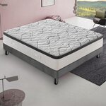 ILOVESLEEP Matelas Mousse DELUXE - Epaisseur 20 Cm - Réversible - Côté Été/hiver. Coloris disponibles : Gris
