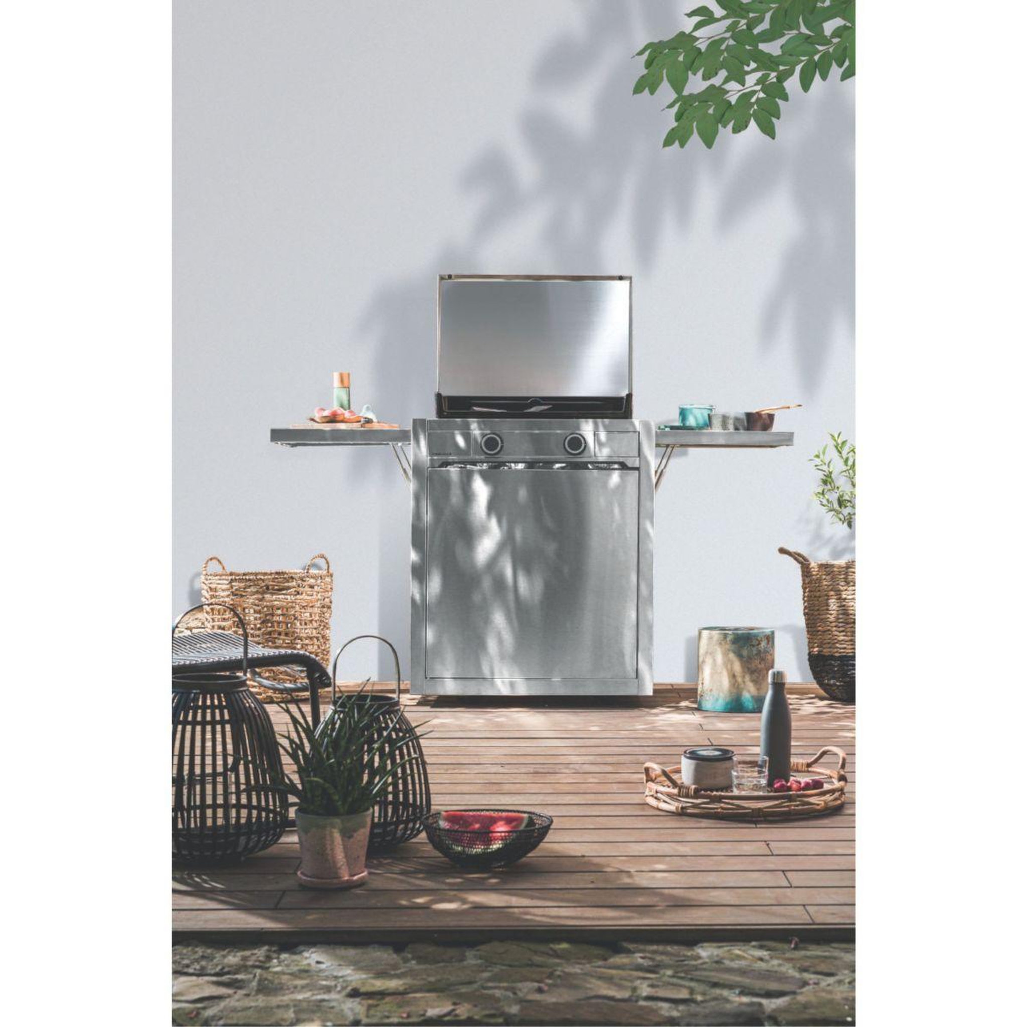 Voir la diapositive 4 : FORGE ADOUR Chariot plancha ch mif 60 en inox fermé compatible plancha modern 60