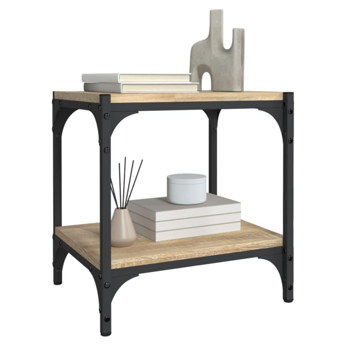 VIDAXL Meuble TV Chene sonoma 40x33x41 cm Bois d'ingenierie et acier