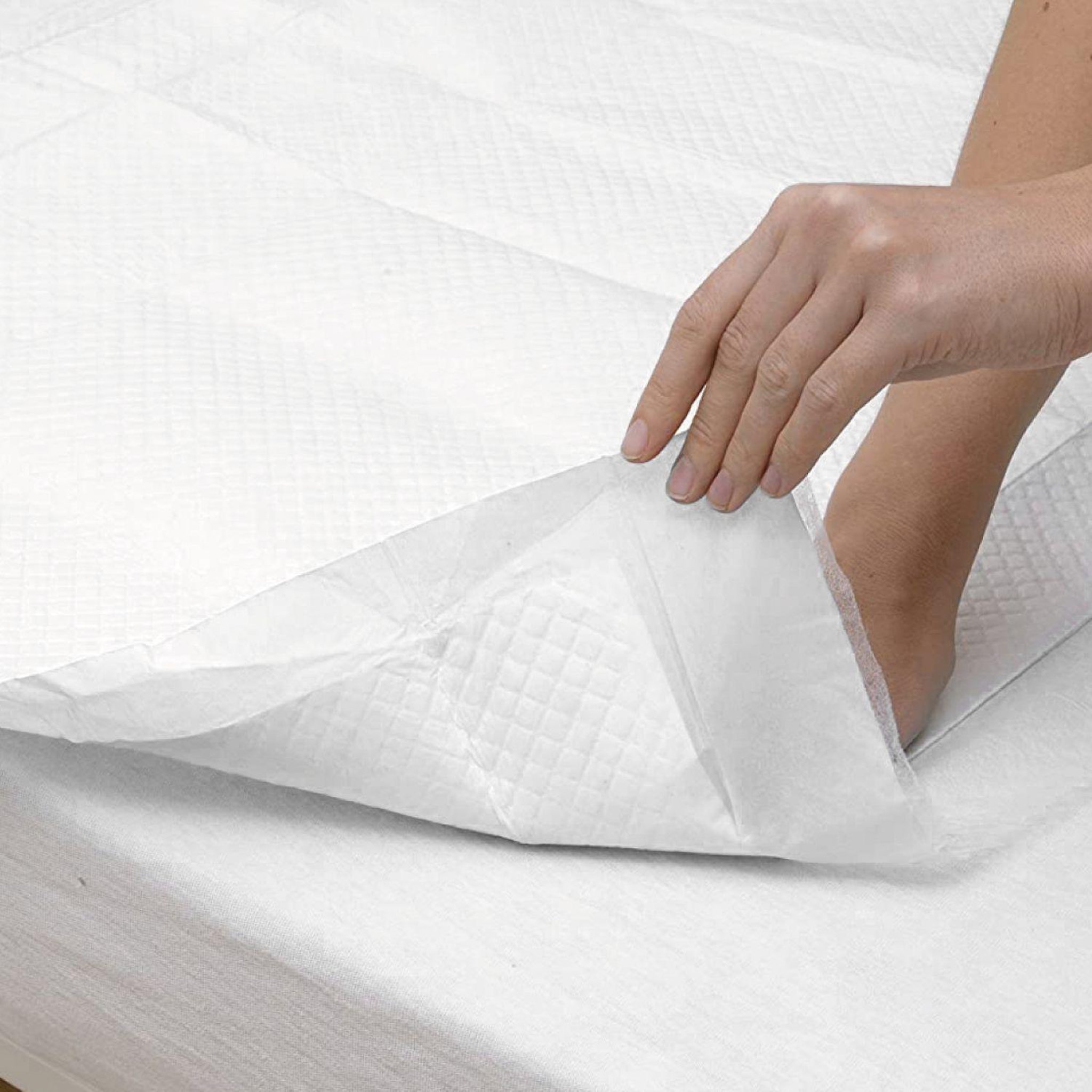 Voir la diapositive 4 : VIVEZEN Lot de 200 alèses jetables, imperméables - 60 x 90 cm - Blanc