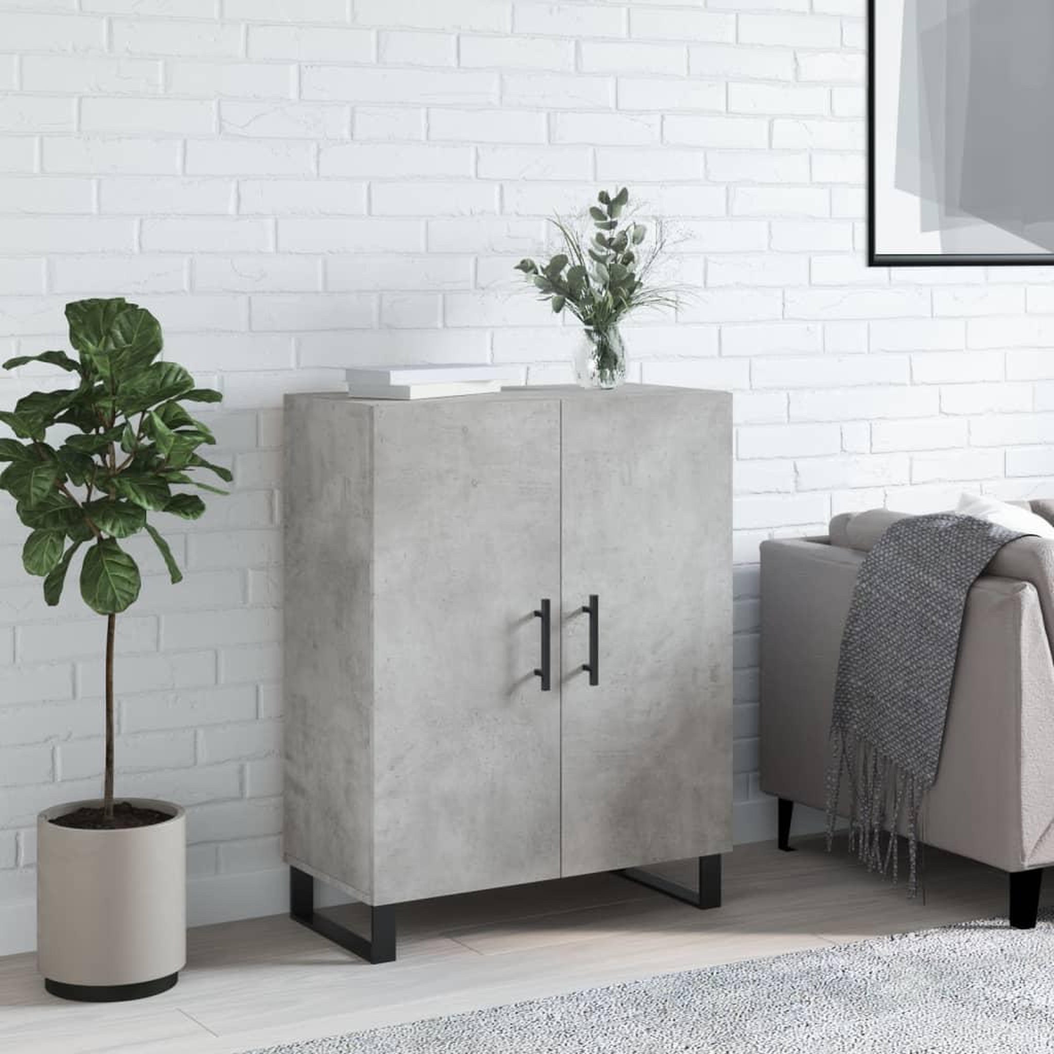 VIDAXL Buffet gris beton 69,5x34x90 cm bois d'ingenierie