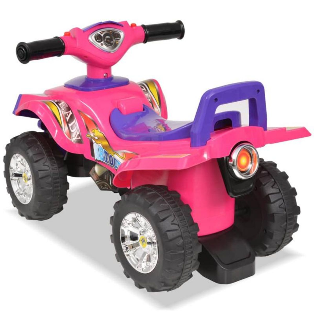 VIDAXL VTT pour enfants avec son et lumière Rose et violet