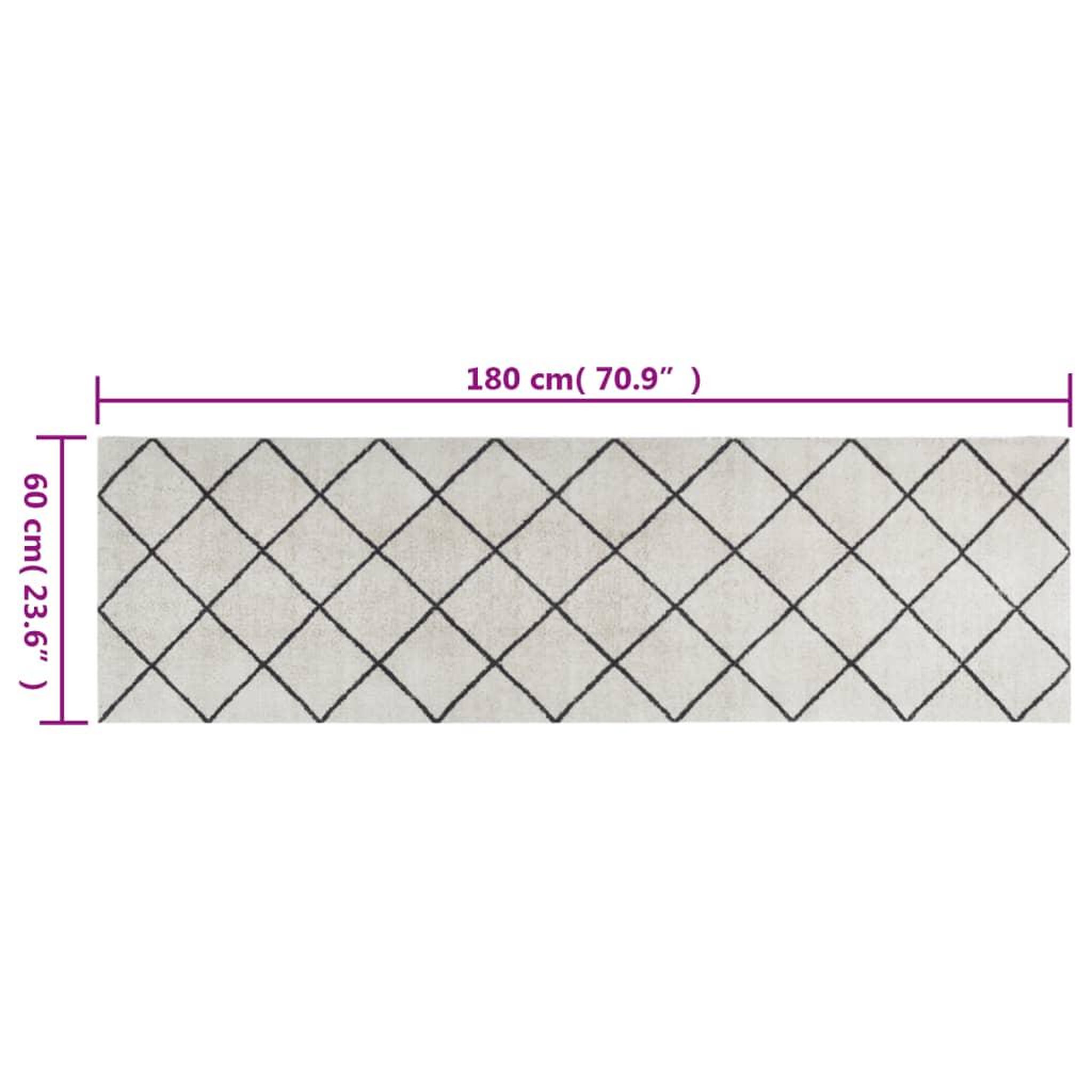 Voir la diapositive 6 : VIDAXL Tapis de cuisine lavable impression carree 60x180 cm velours