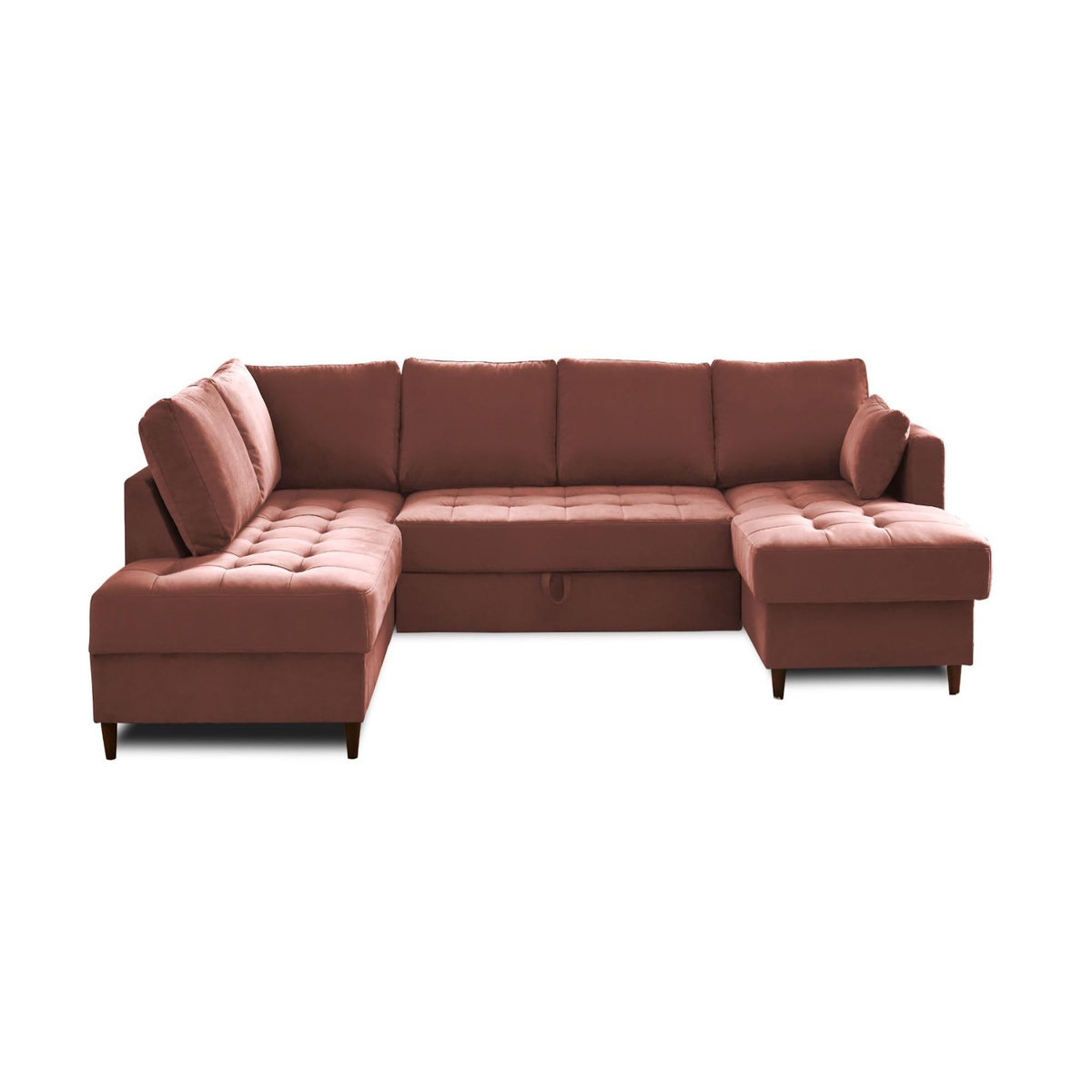 LISA DESIGN Anna - canapé panoramique d'angle gauche - 7 places - convertible avec coffre - en velours
