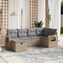 Voir la diapositive 1 : VIDAXL Salon de jardin avec coussins 6pcs melange beige resine tressee