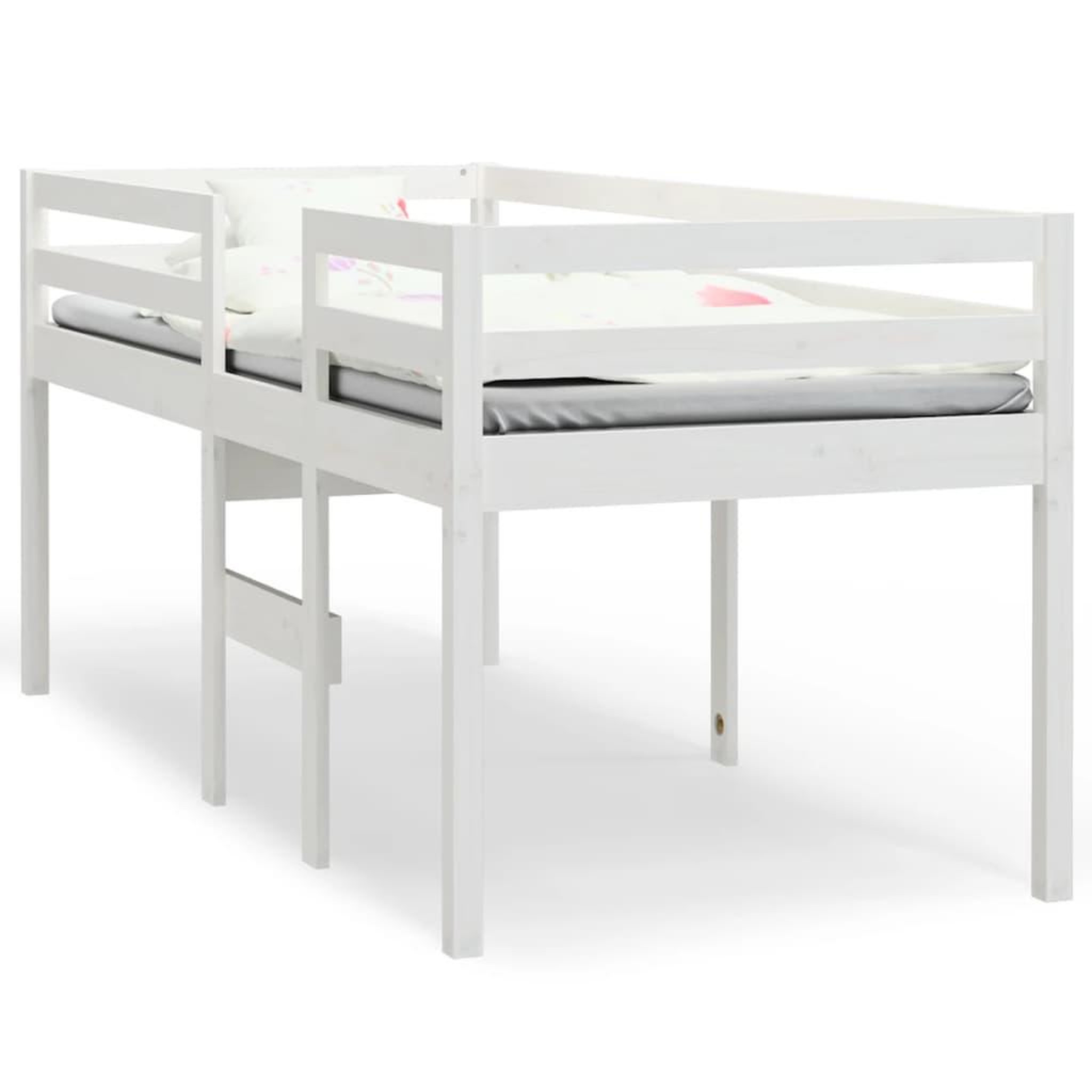 Voir la diapositive 2 : VIDAXL Lit haut sans matelas blanc 90x190 cm bois de pin massif