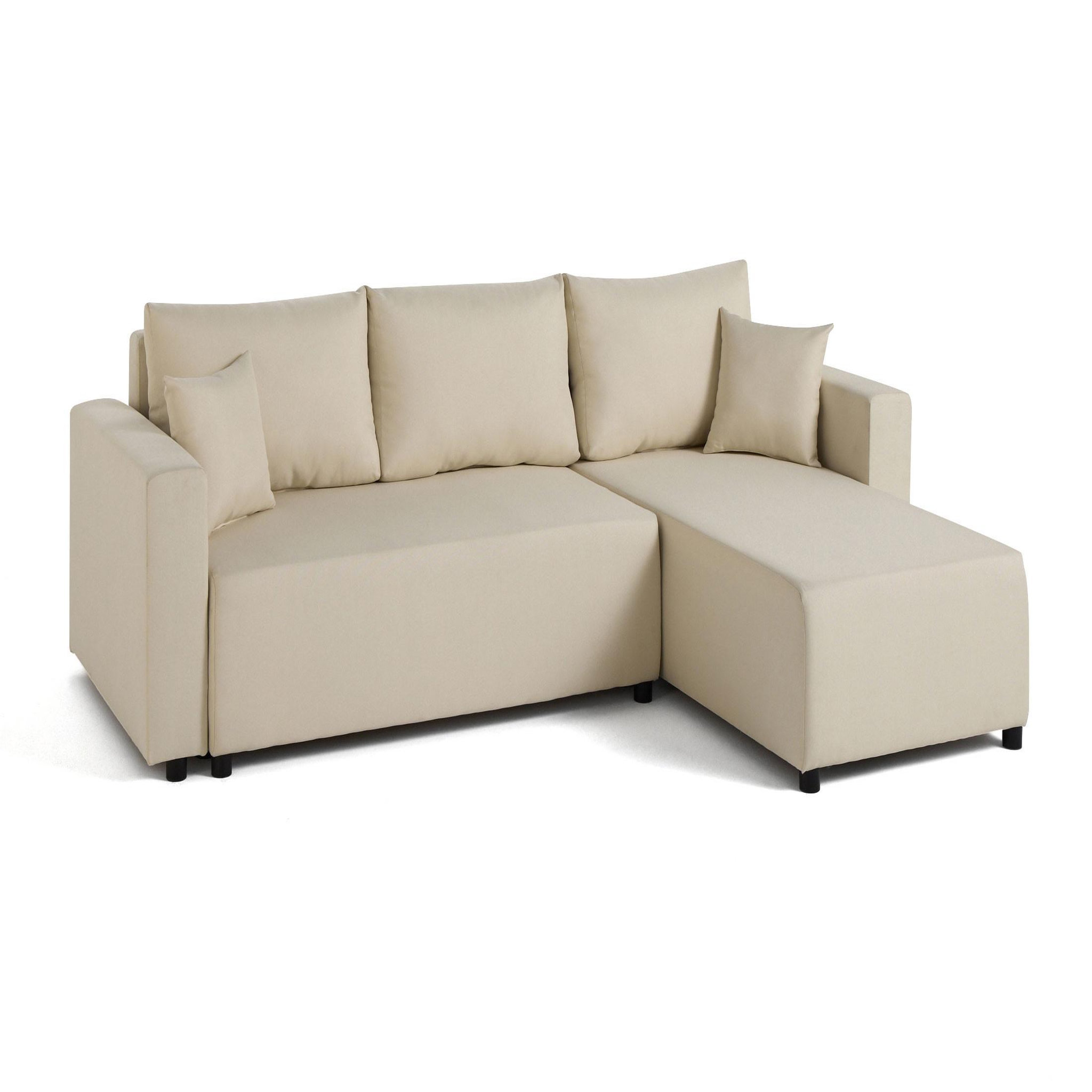 Voir la diapositive 5 : BEST MOBILIER Regala - canapé d'angle réversible - 4 places - convertible avec coffre - en tissu