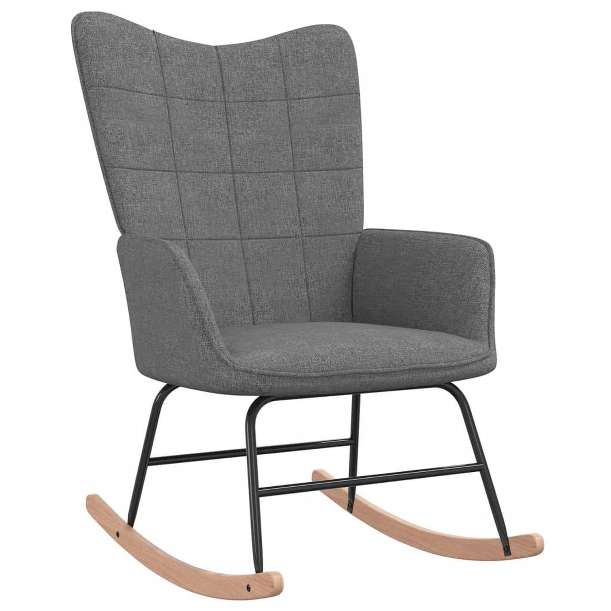 Voir la diapositive 1 : VIDAXL Chaise a bascule Gris fonce Tissu