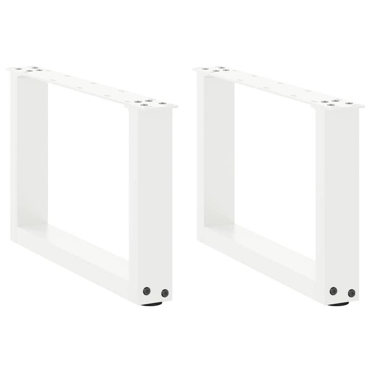 VIDAXL Pieds de table basse forme de U 2 pcs blanc 50x(30-31) cm acier