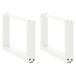 VIDAXL Pieds de table basse forme de U 2 pcs blanc 50x(30-31) cm acier