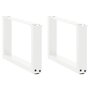Voir la diapositive 1 : VIDAXL Pieds de table basse forme de U 2 pcs blanc 50x(30-31) cm acier