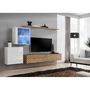 Voir la diapositive 2 : Paris Prix Ensemble Meuble TV  Switch Lamel XV  260cm Naturel & Blanc