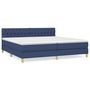 Voir la diapositive 2 : VIDAXL Sommier a lattes de lit avec matelas Bleu 200x200 cm Tissu