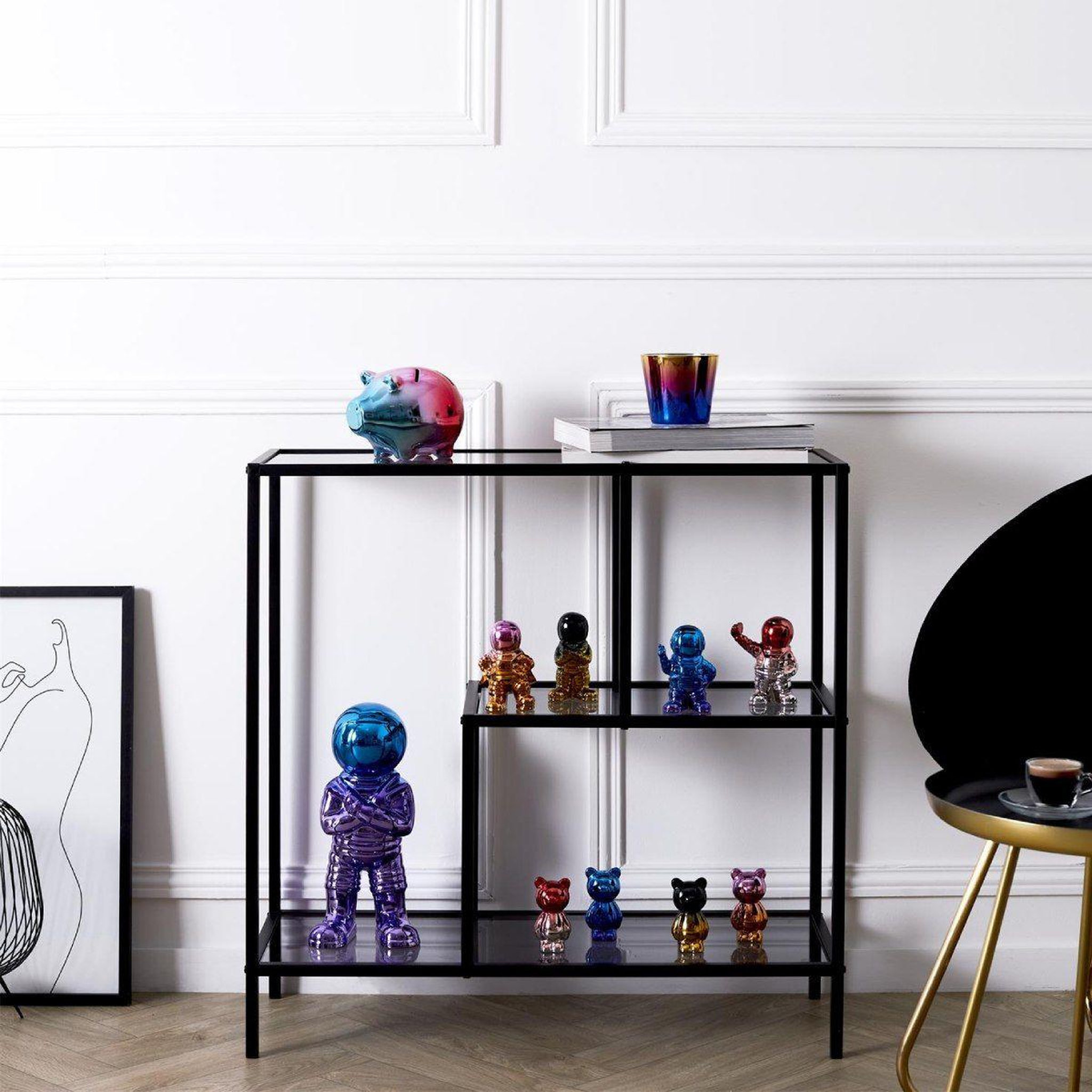 Voir la diapositive 4 : The Home Deco Factory Bougie parfumée  electroplate  9cm rêve poudré