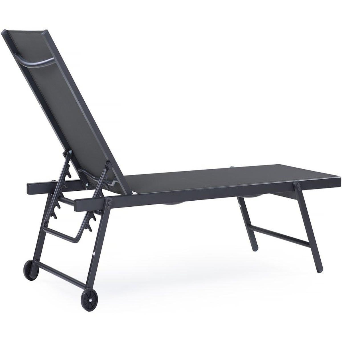 Habitat et Jardin Lot de 2 bains de soleil textilène aluminium  Jolia  - Gris foncé