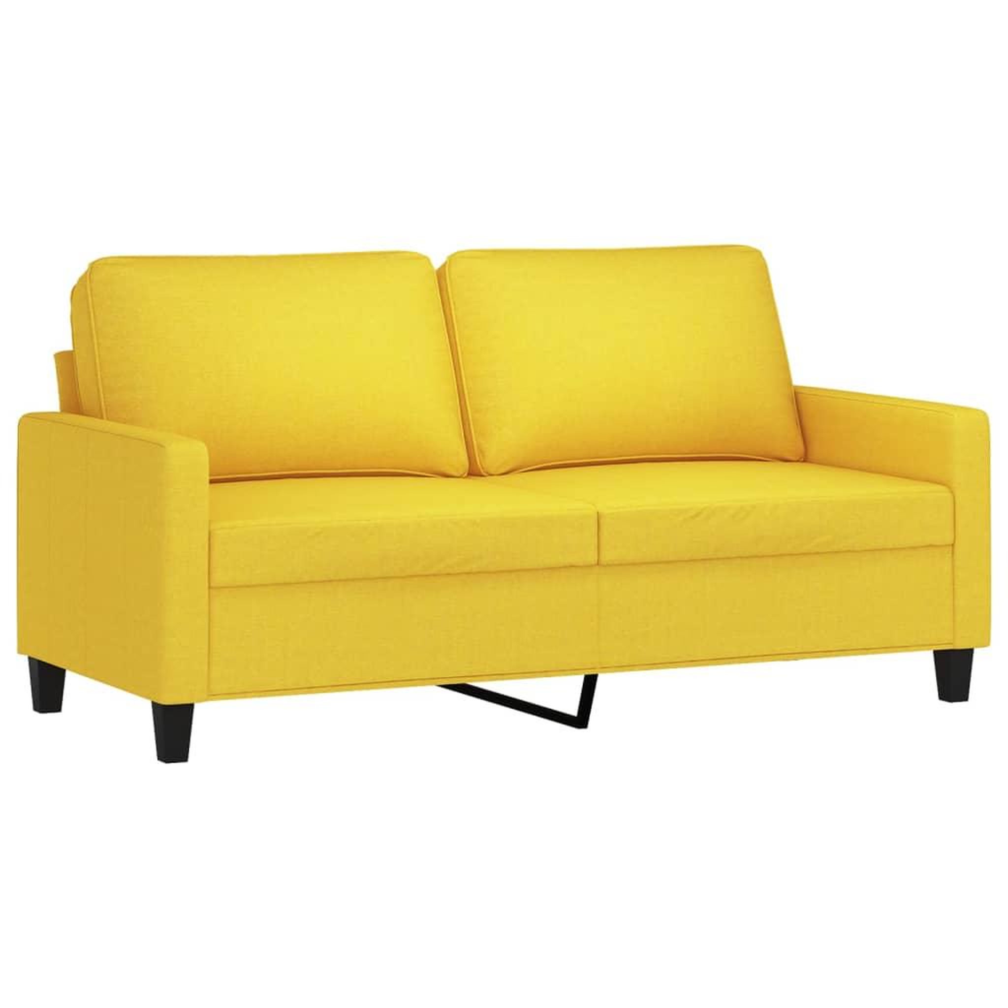Voir la diapositive 3 : VIDAXL Ensemble de canapes 2 pcs avec coussins Jaune clair Tissu