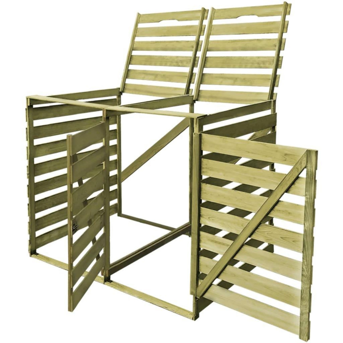 VIDAXL Abri pour poubelle double 240 L Bois impregne