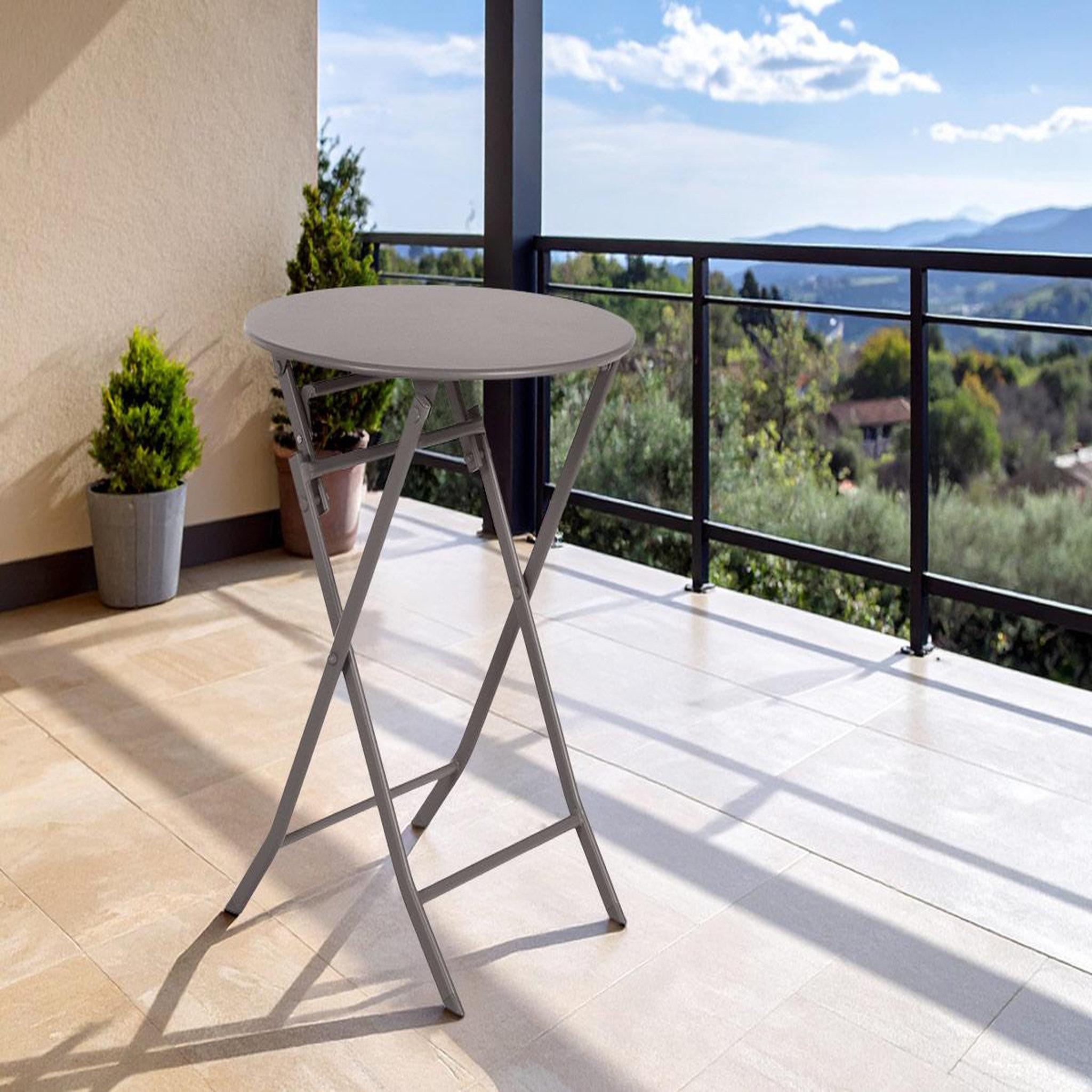 Voir la diapositive 2 : HESPERIDE Table de jardin ronde greensboro ø 60 cm 2 places café - hespéride