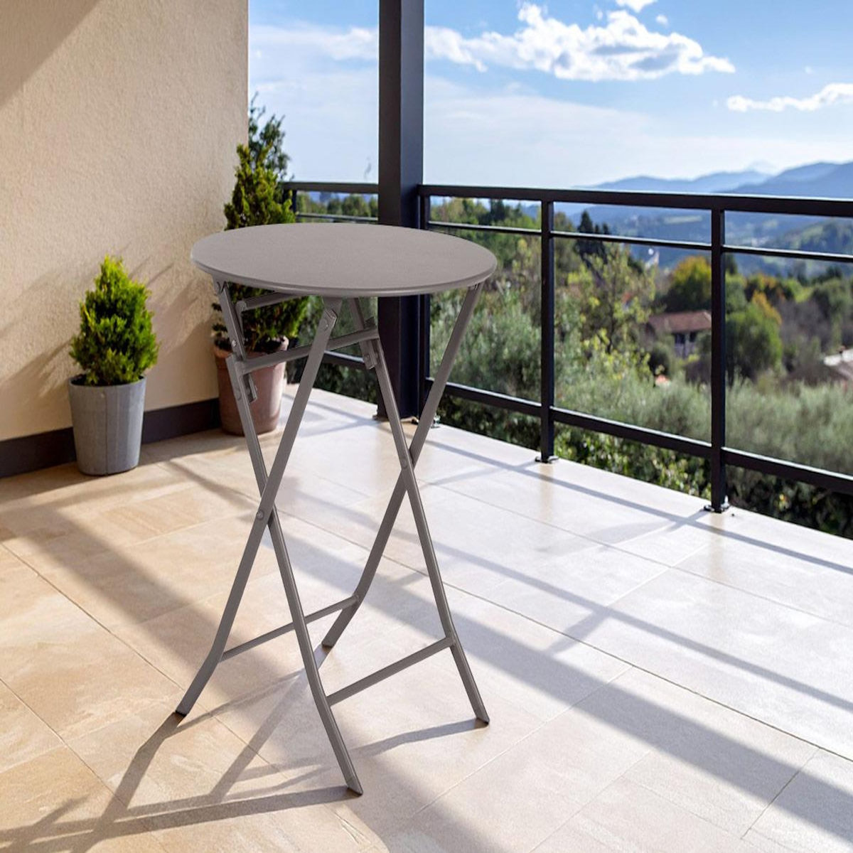 HESPERIDE Table de jardin ronde Greensboro Ø 60 cm 2 places Café - Hespéride