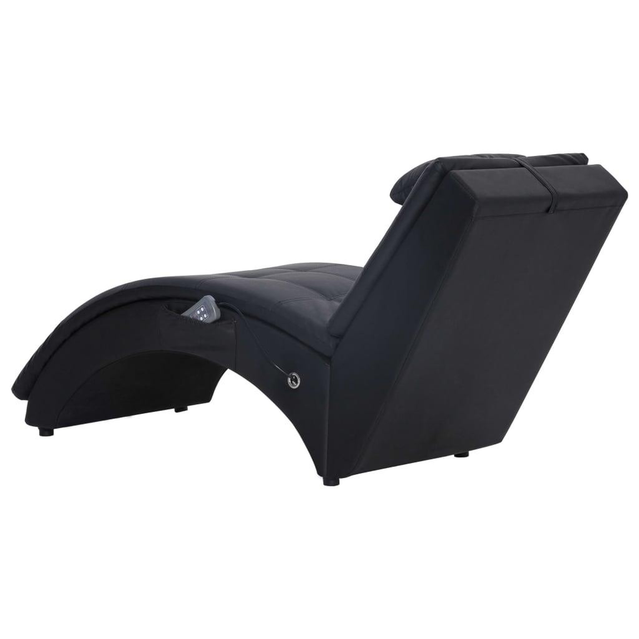 Voir la diapositive 4 : VIDAXL Chaise longue de massage avec oreiller Noir Similicuir