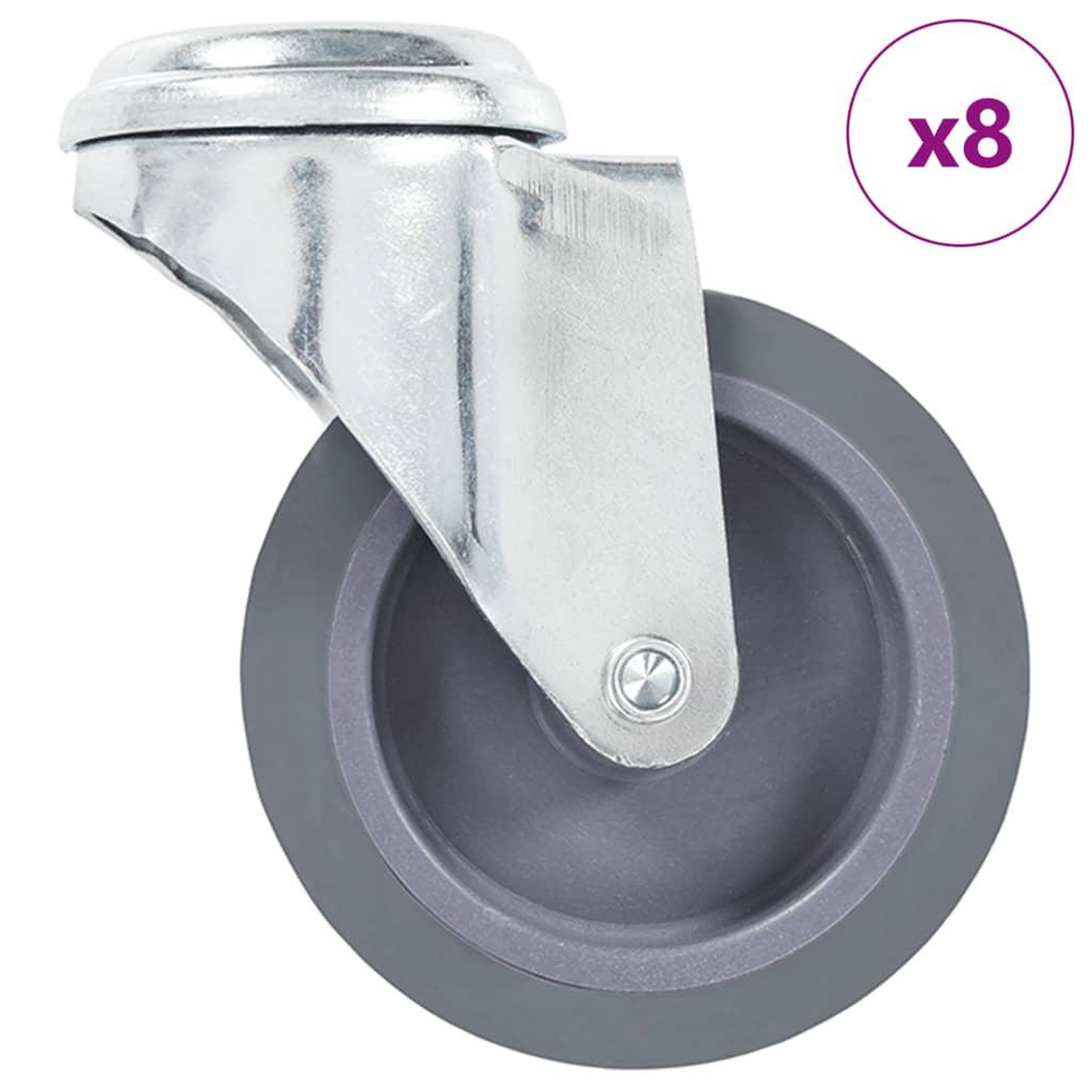 VIDAXL 8 pcs Roulettes pivotantes a trou de boulon 75 mm