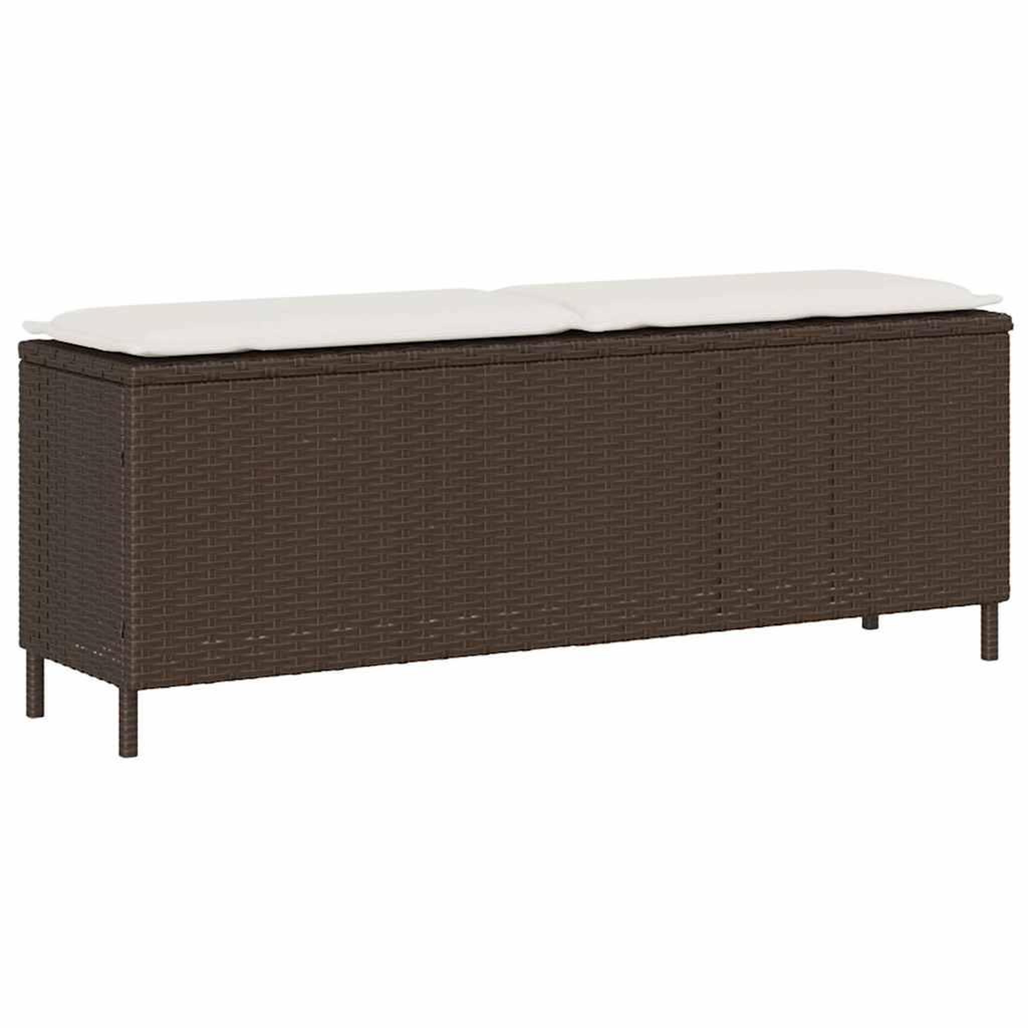 VIDAXL Banc de jardin avec coussin gris 110x30x40,5 cm resine tressee